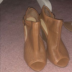 Charming Charlie’s heeled tan colored wedges